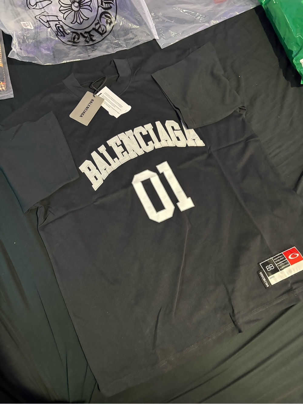 Balenciaga Black '01' Logo Tee